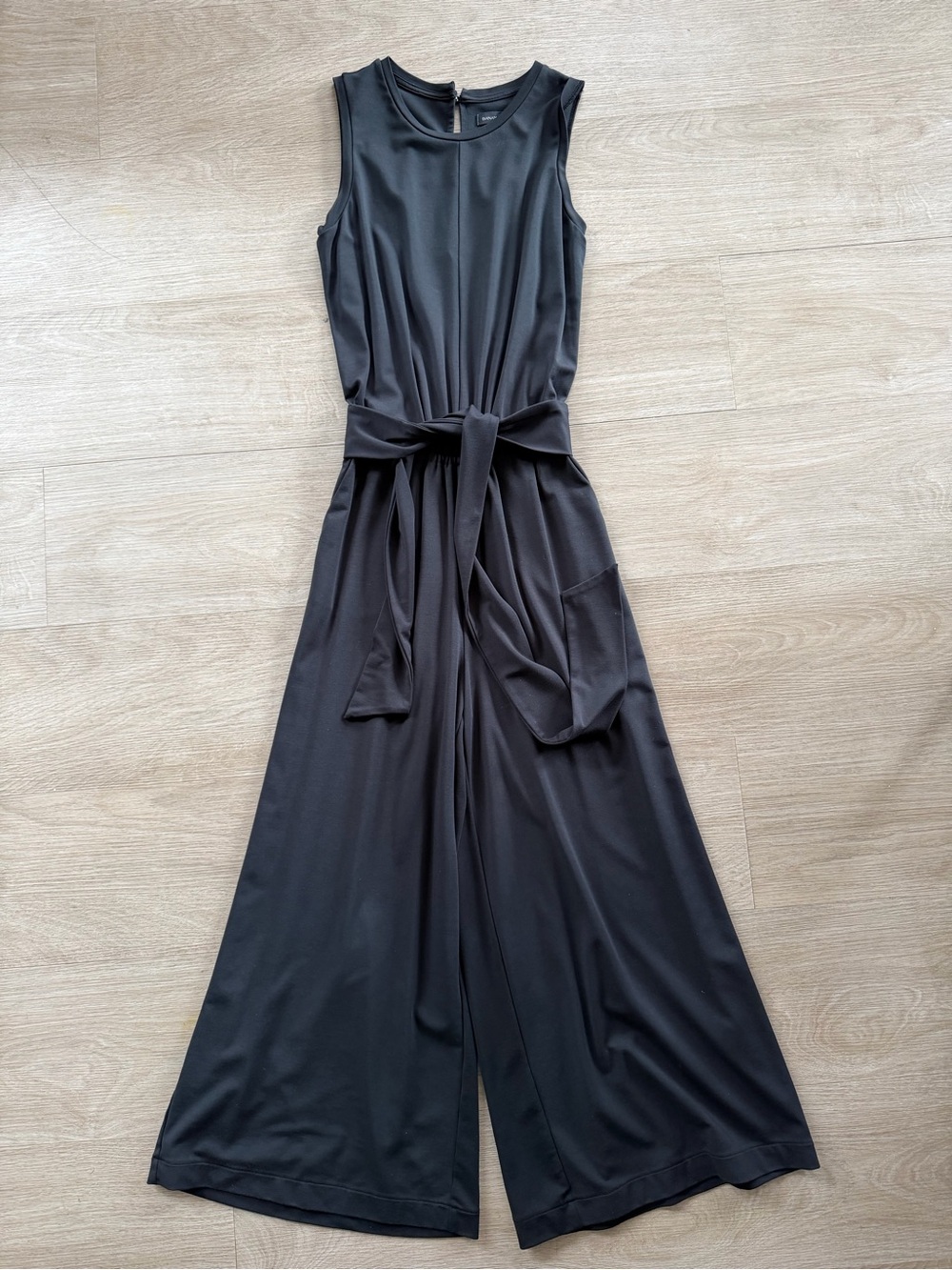 Banana Republic Black Sleeveless Wide-Leg Tie-Waist Jumpsuit